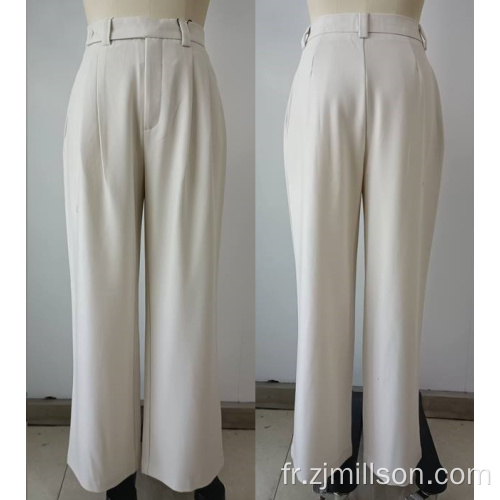 Pantalon long à la longueur de la lutte beige